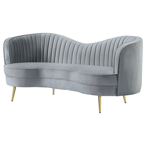 Torres Upholstered Channel Tufted Loveseat GreyGrey