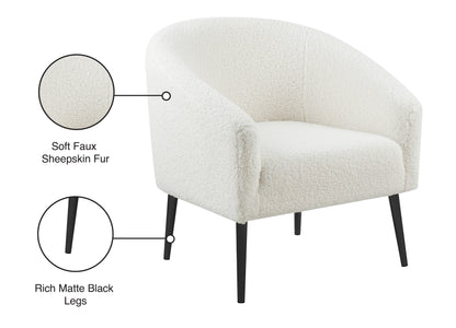 Hyatt White Faux Sheepskin Fur Accent Chair