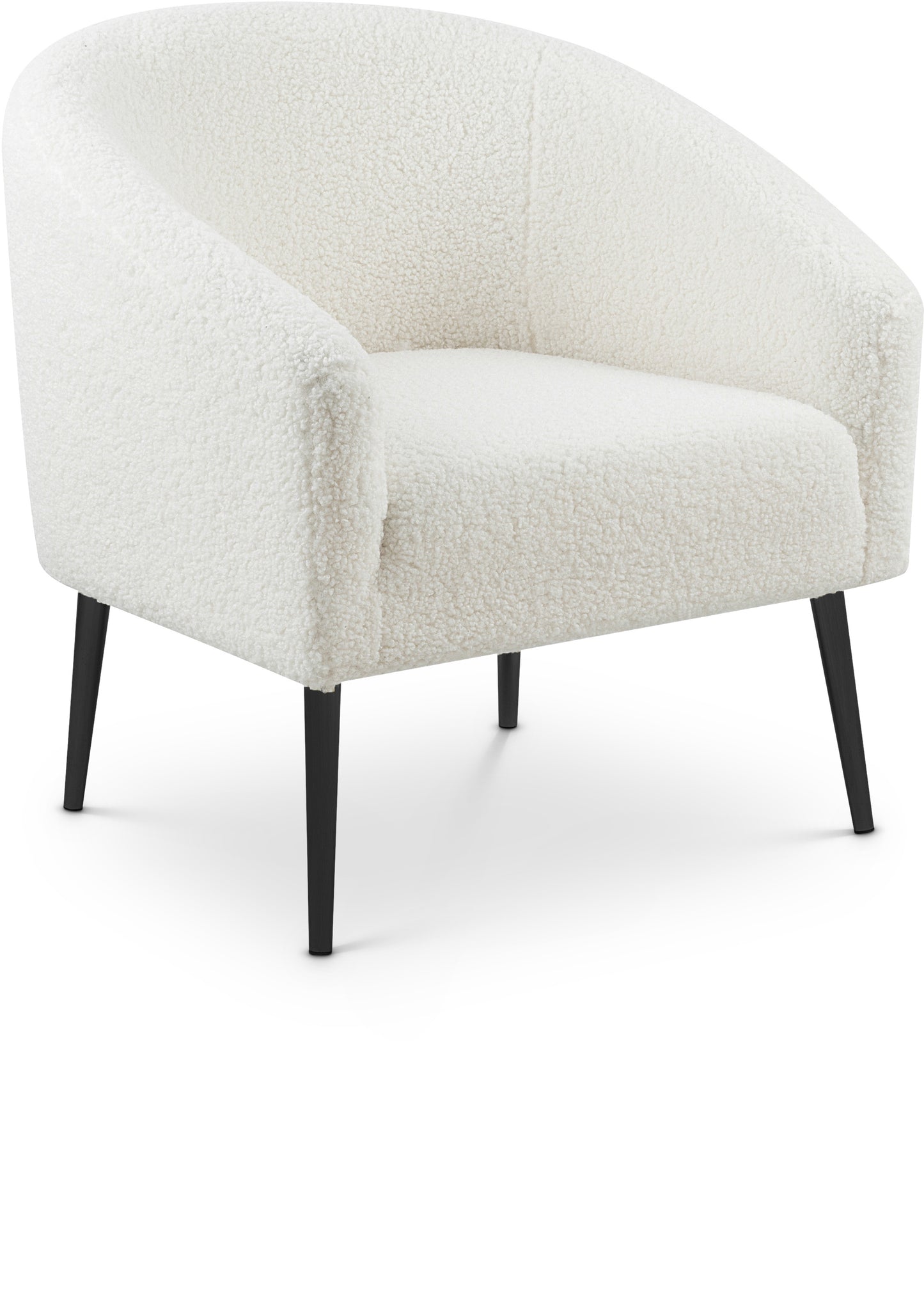 hyatt white faux sheepskin fur accent chair