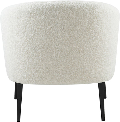 Hyatt White Faux Sheepskin Fur Accent Chair