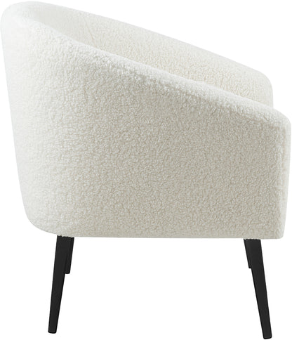 Hyatt White Faux Sheepskin Fur Accent Chair