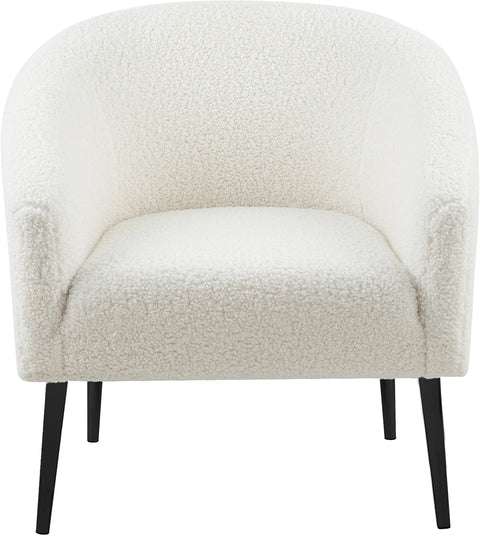 Hyatt White Faux Sheepskin Fur Accent Chair
