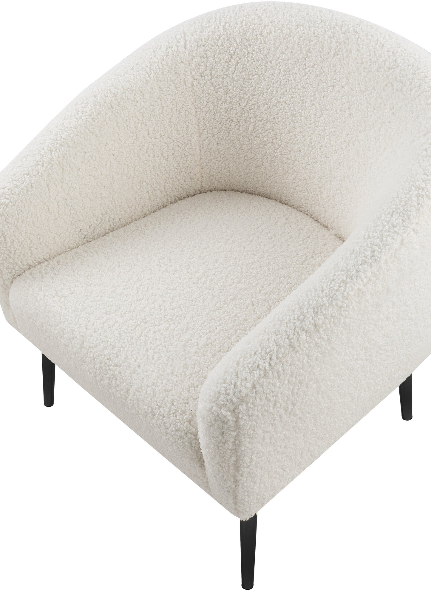 hyatt white faux sheepskin fur accent chair