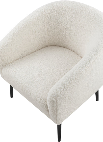 Hyatt White Faux Sheepskin Fur Accent Chair