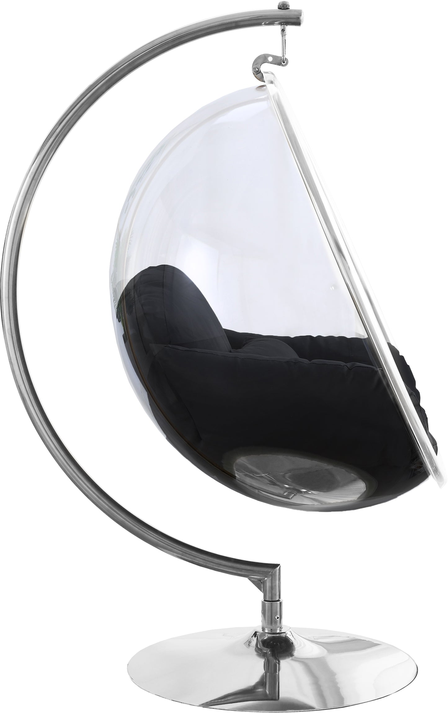 tuft black durable fabric acrylic swing chair black