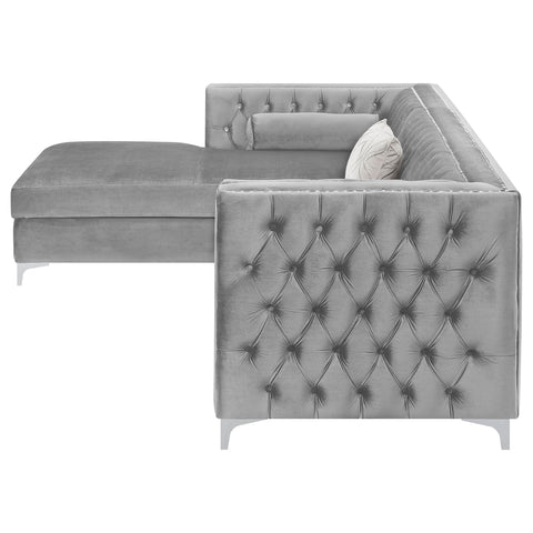 Parkins Upholstered Storage Chaise Sectional Sofa GreyGrey