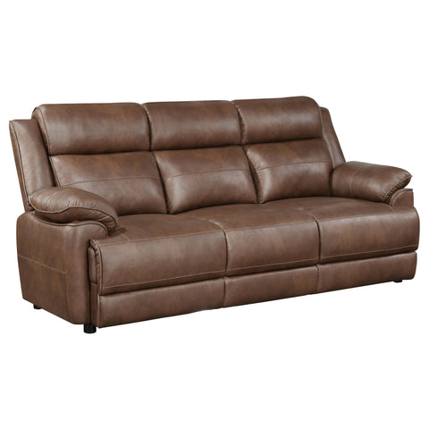 Roger 2-piece Upholstered Padded Arm Sofa Set Dark BrownDark Brown