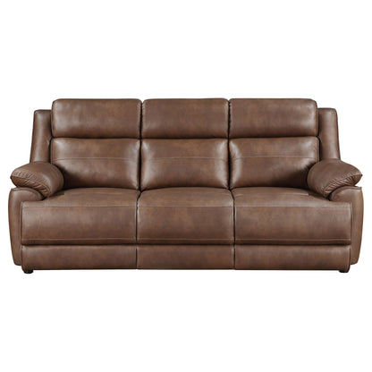 Roger Upholstered Padded Arm Sofa Dark BrownDark Brown