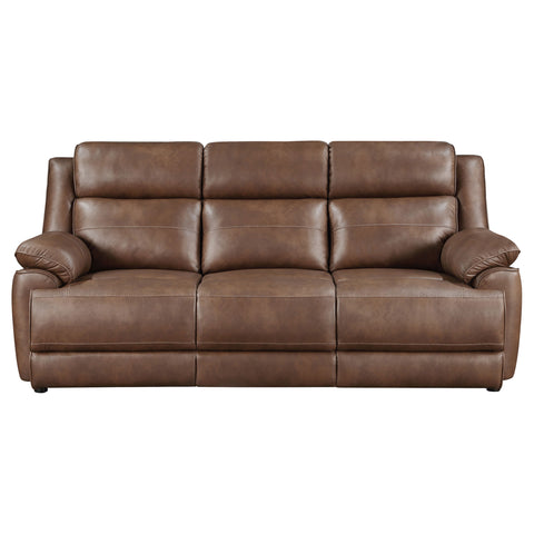 Roger Upholstered Padded Arm Sofa Dark BrownDark Brown