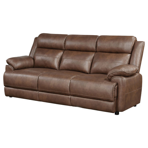 Roger Upholstered Padded Arm Sofa Dark BrownDark Brown