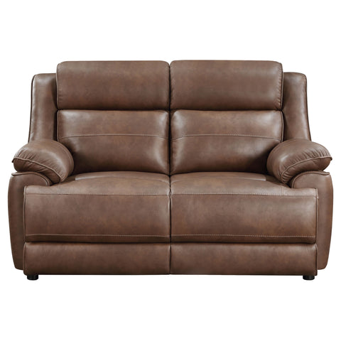 Roger Upholstered Padded Arm Loveseat Dark BrownDark Brown