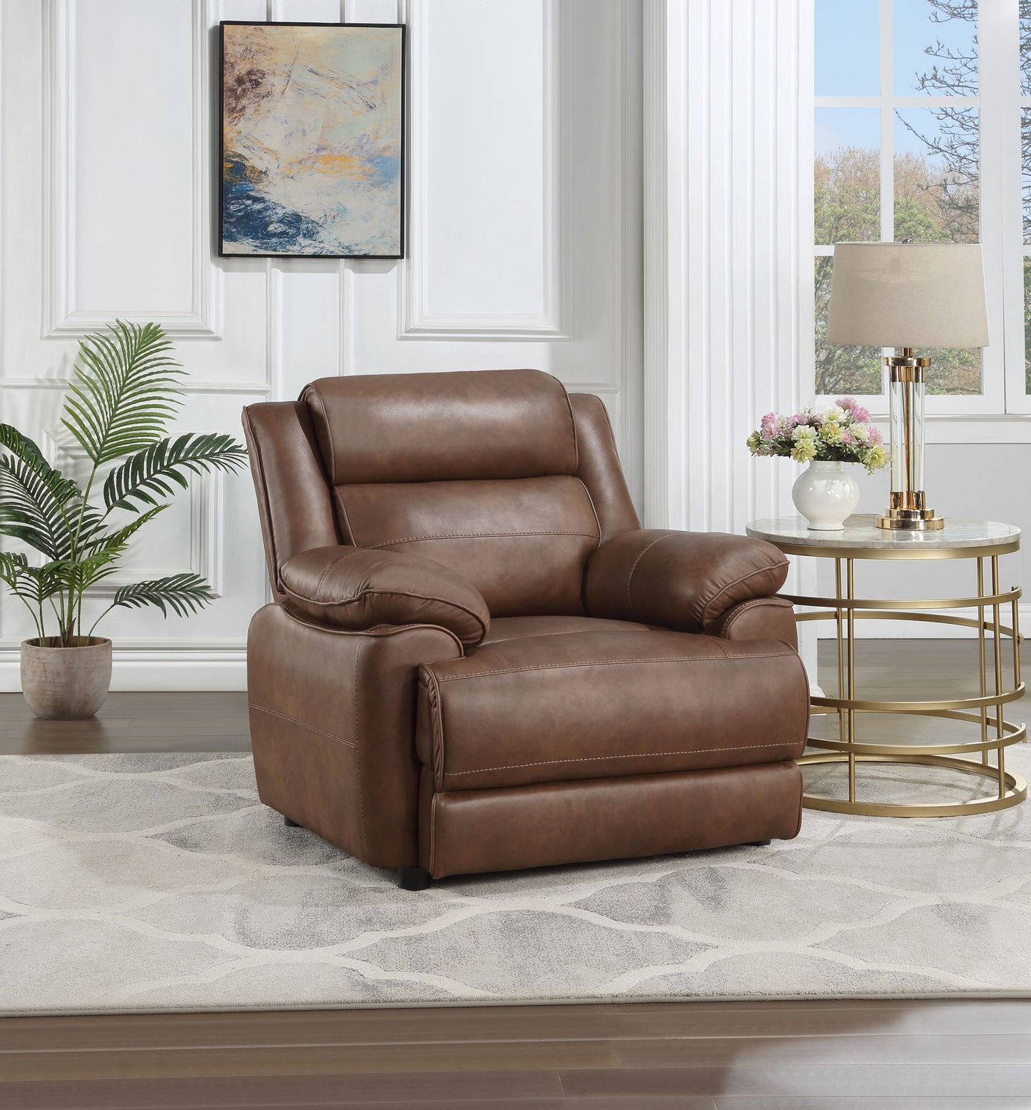 elk upholstered padded arm accent chair dark brown