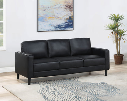 Calloway Upholstered Track Arm Sofa BlackBlack