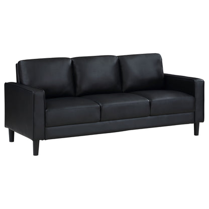 Calloway Upholstered Track Arm Sofa BlackBlack