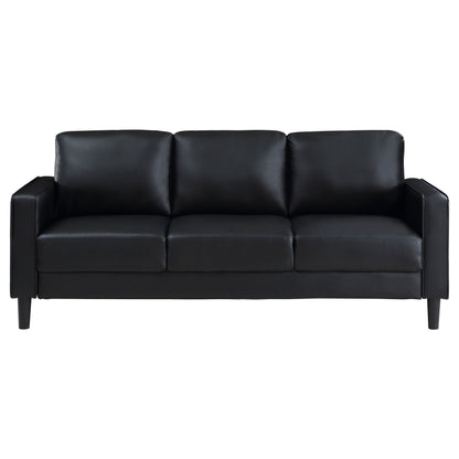 Calloway Upholstered Track Arm Sofa BlackBlack
