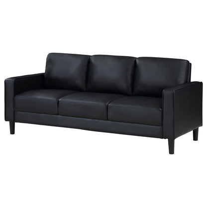 Calloway Upholstered Track Arm Sofa BlackBlack