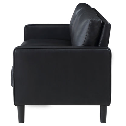 Calloway Upholstered Track Arm Sofa BlackBlack