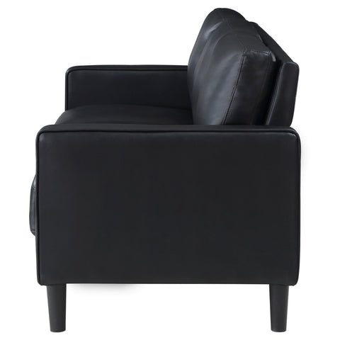 Calloway Upholstered Track Arm Sofa BlackBlack