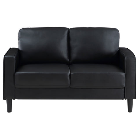 Calloway Upholstered Track Arm Loveseat BlackBlack