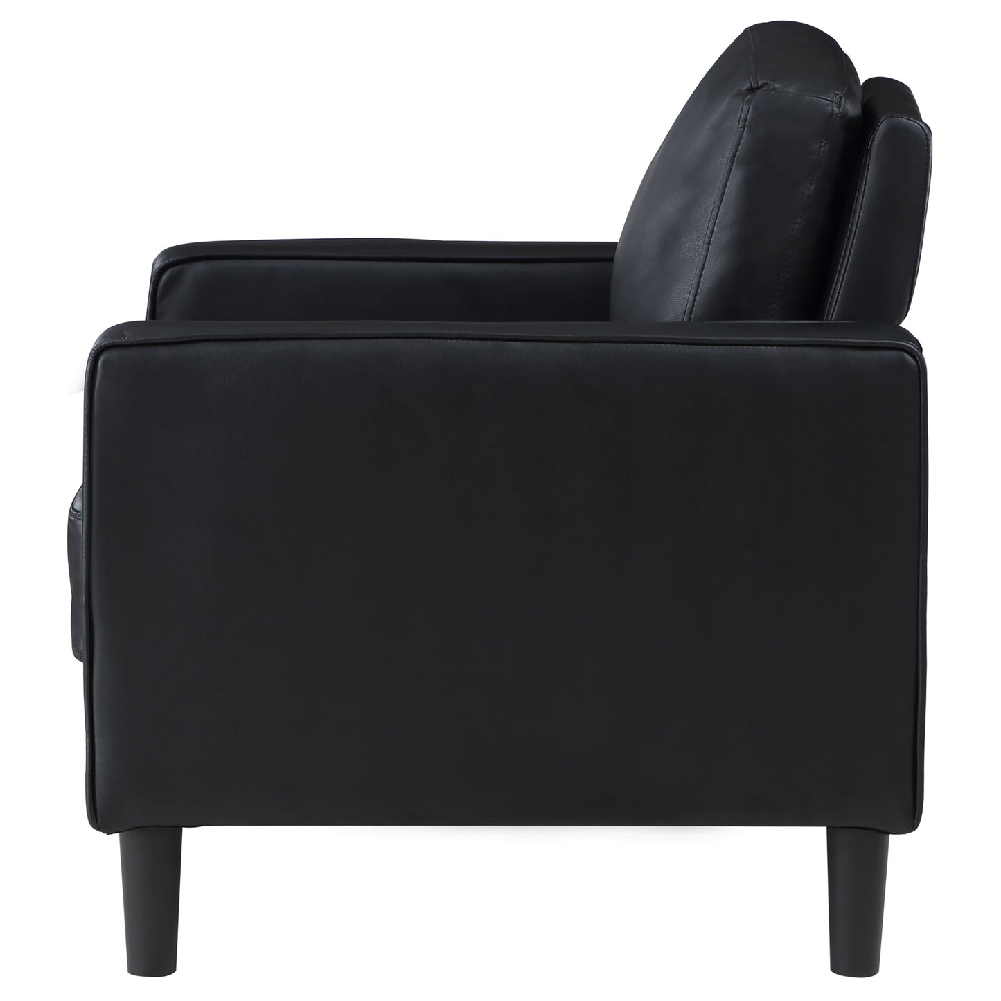 calloway upholstered track arm accent chair blackblack