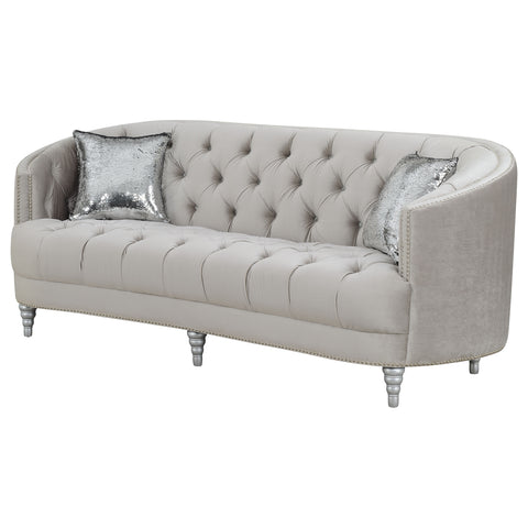 Tristen Upholstered Sloped Arm Sofa Grey VelvetGrey