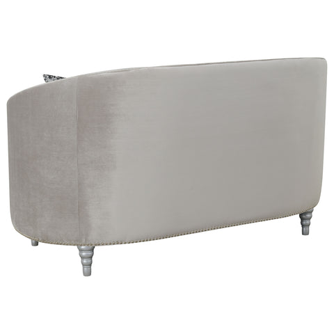 Tristen Upholstered Sloped Arm Sofa Grey VelvetGrey