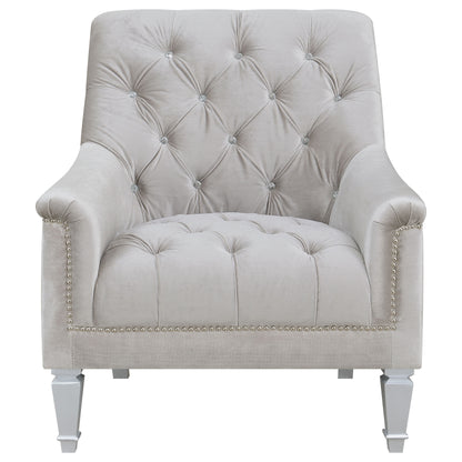 Tristen Velvet Upholstered Sloped Arm Chair Grey VelvetGrey