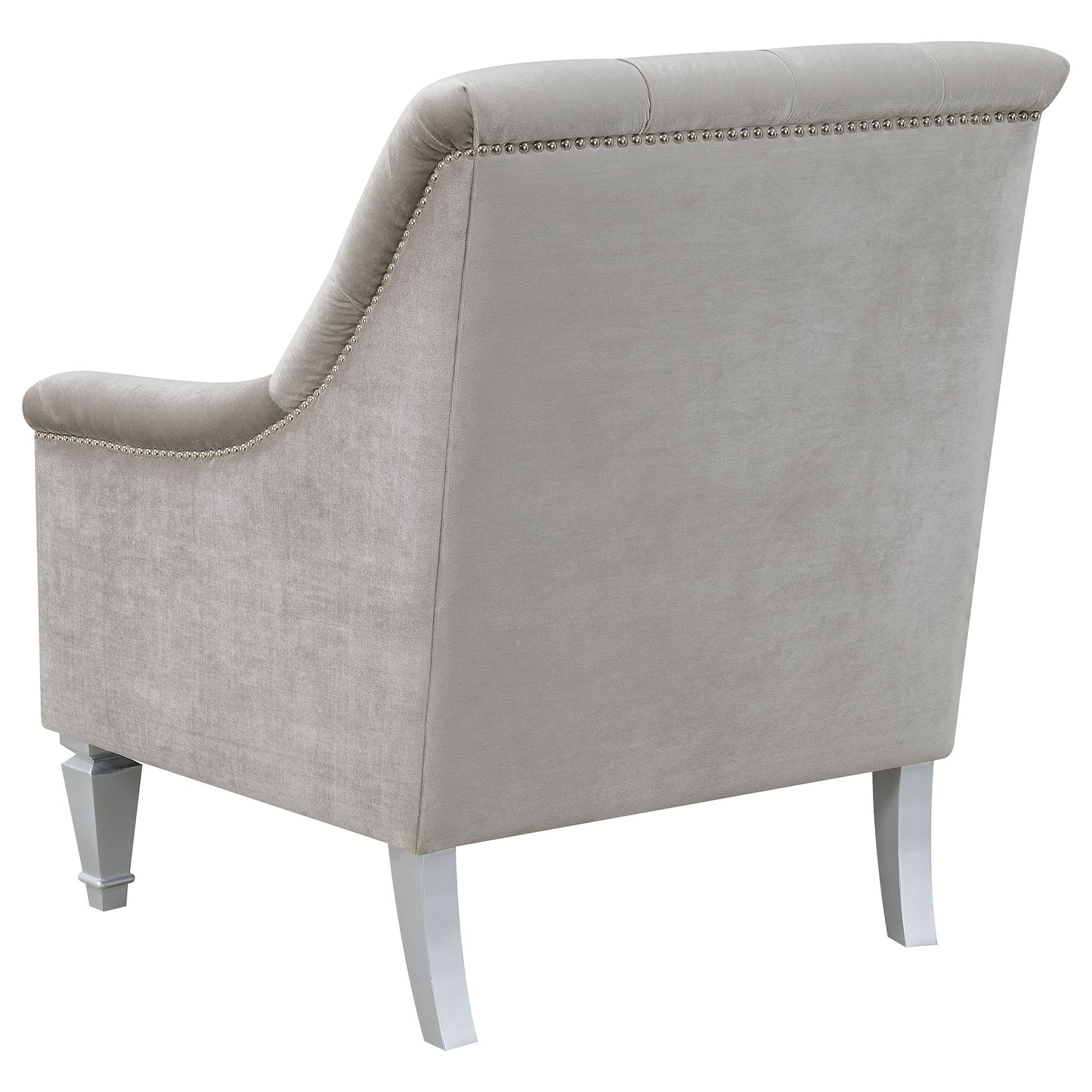 tristen velvet upholstered sloped arm chair grey velvetgrey