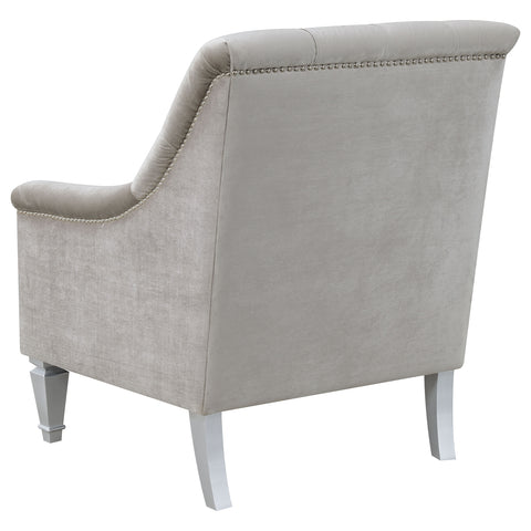 Tristen Velvet Upholstered Sloped Arm Chair Grey VelvetGrey