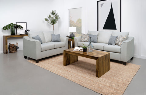 Howie 2-piece Upholstered Flared Arm Sofa Set SandSand