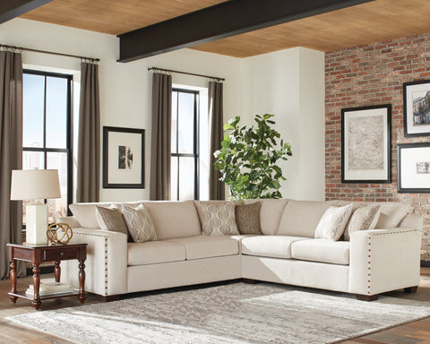 Wethersfield Upholstered Track Arm Sectional Sofa OatmealOatmeal