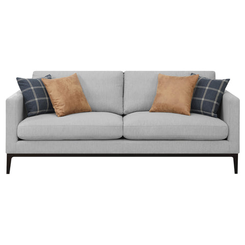 Stark 3-piece Upholstered Track Arm Sofa Set Light GreyLight Grey