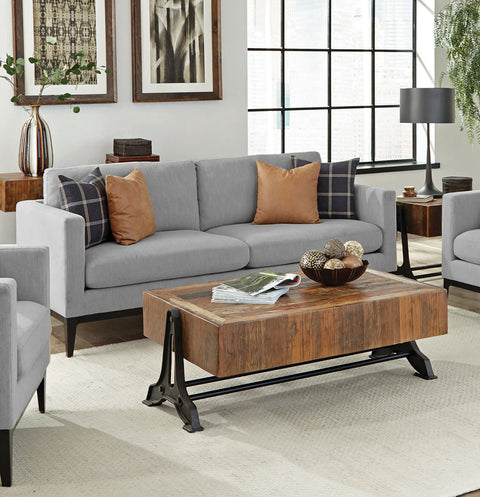 Stark Upholstered Track Arm Sofa Light GreyLight Grey