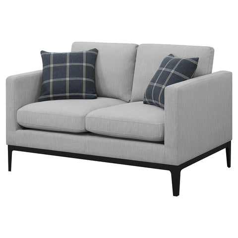 Stark Upholstered Track Arm Loveseat Light GreyLight Grey