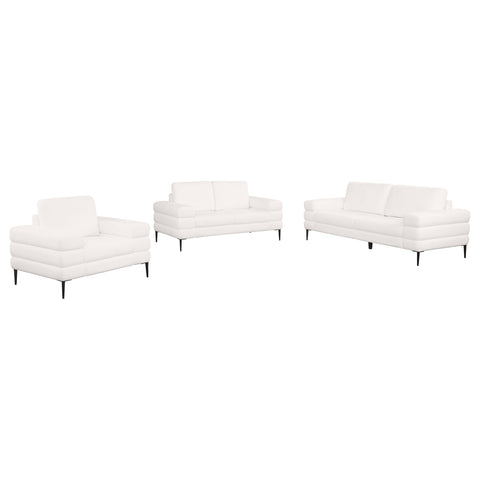 Griffin 3-piece Chenille Upholstered Sofa Set IvoryIvory