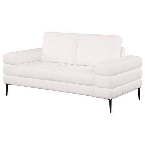 Griffin Chenille Upholstered Track Arm Loveseat IvoryIvory
