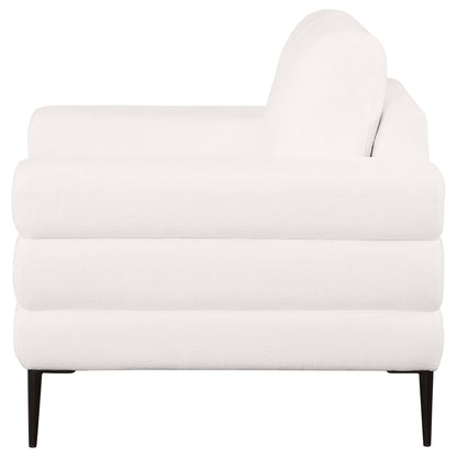 Griffin Chenille Upholstered Track Arm Chair IvoryIvory