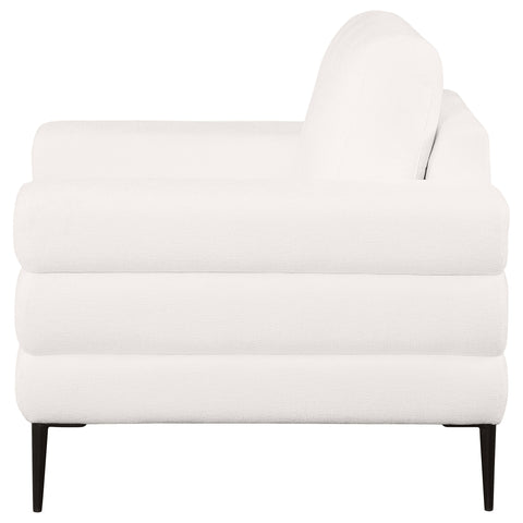 Griffin Chenille Upholstered Track Arm Chair IvoryIvory