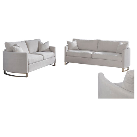 Gerta 3-piece Upholstered Arched Arm Sofa Set BeigeBeige