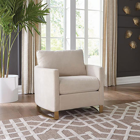 Gerta Upholstered Arched Arm Accent Chair BeigeBeige