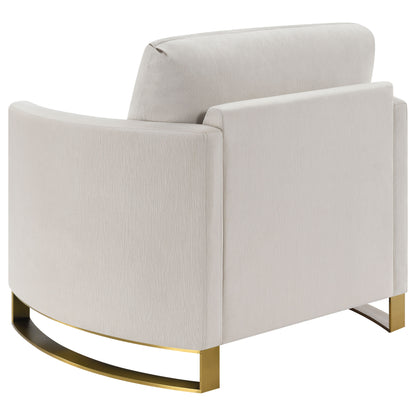 Gerta Upholstered Arched Arm Accent Chair BeigeBeige