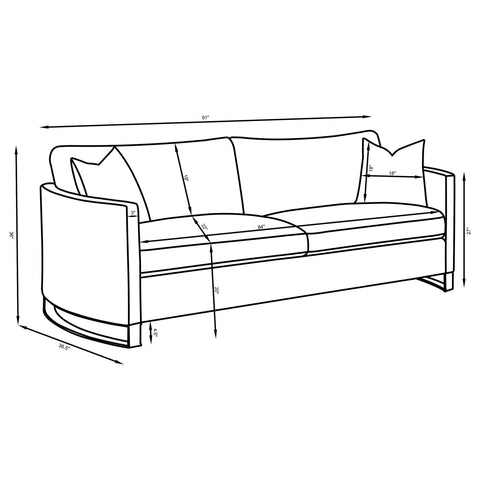 Raleigh 3-piece Velvet Upholstered Sofa Set Camel