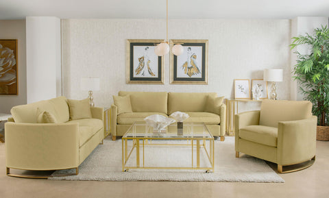 Raleigh Upholstered Curved Track Arm Loveseat Camel