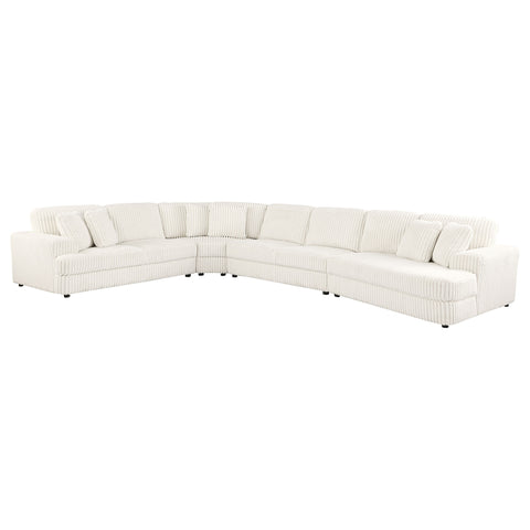 Julio 4-piece Upholstered Modular Sectional Sofa IvoryIvory