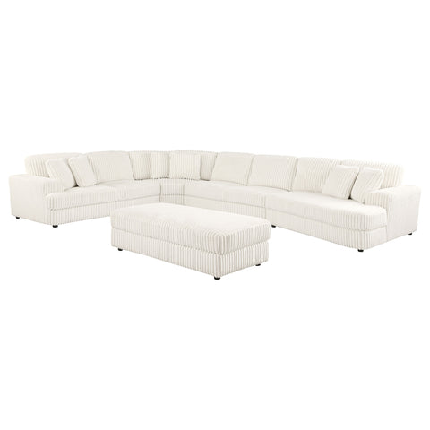 Julio 5-piece Upholstered Modular Sectional Sofa IvoryIvory
