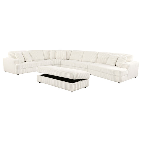 Julio 5-piece Upholstered Modular Sectional Sofa IvoryIvory
