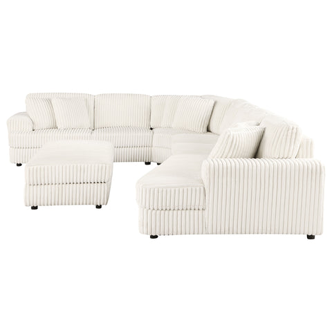 Julio 5-piece Upholstered Modular Sectional Sofa IvoryIvory