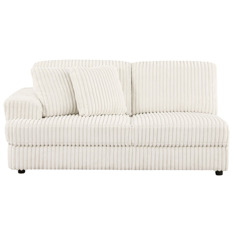 Leorio Upholstered LAF Loveseat Ivory