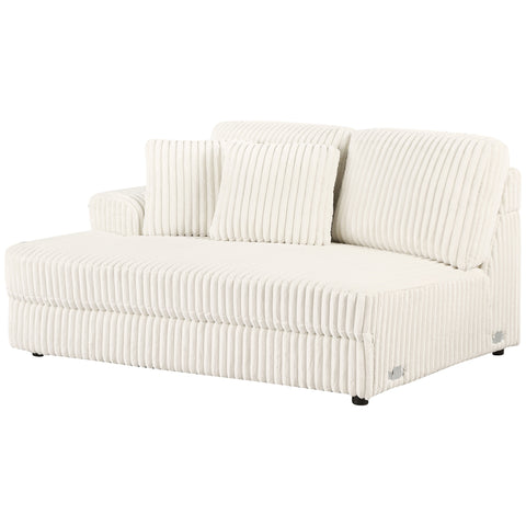 Leorio Upholstered LAF Loveseat Ivory