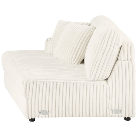 Leorio Upholstered LAF Loveseat Ivory